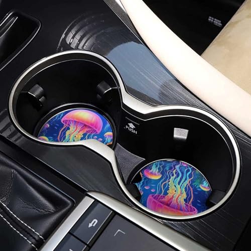 Juego de 4 posavasos para coche colorido medusa 2.56 pulg miniatura 7