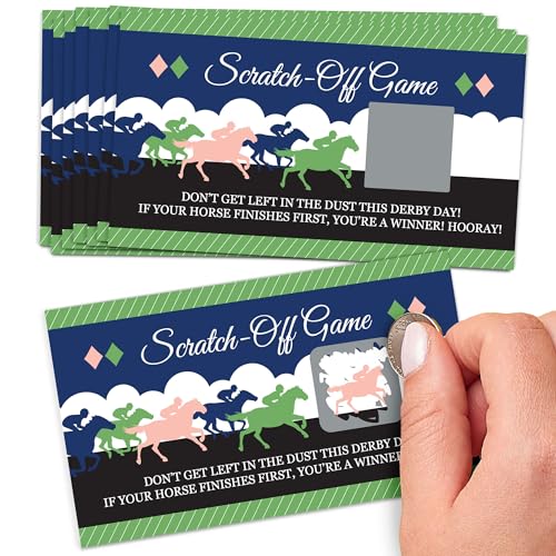 Big Dot of Happiness Kentucky Horse Derby Scratch-Off Game Cards – Racing Party Activity, Derby...