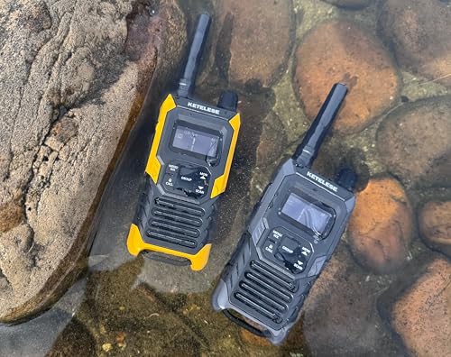 Image of KETELESE T4 Waterproof Radios Walkie Talkies 6 Pack, IP67 FRS Two Way Radio with Headsets and Charging Base, NOAA Weather Alert,PTT,Group,VOX