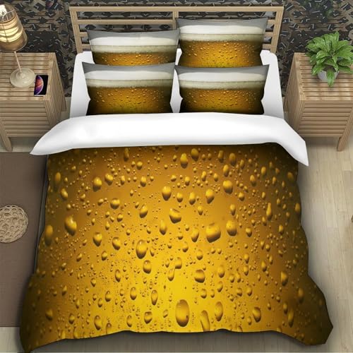 Parure de lit bière froide 140x200 microfbre 3D brassage artisanal