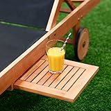 Ultranatura Sonnenliege Holz mit Textil, Canberra Serie, Edles und Hochwertiges Eukalyptusholz, 190 x 63,5 x 91 cm - 4