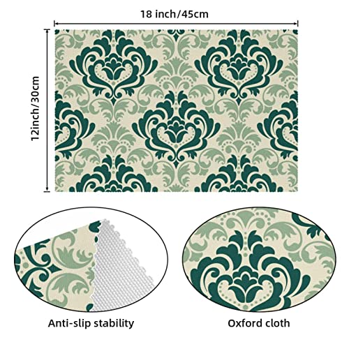 Sets de table vert résistant à la chaleur pour repas de fête - 5