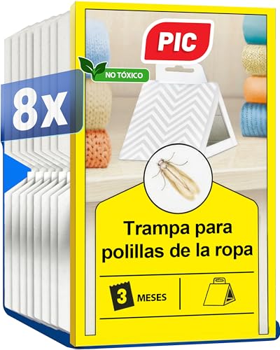 PIC Trampa para polillas de la Ropa - Remedio contra Las polillas de la Ropa, Adecuado para la protección de Toda la Ropa en el Armario