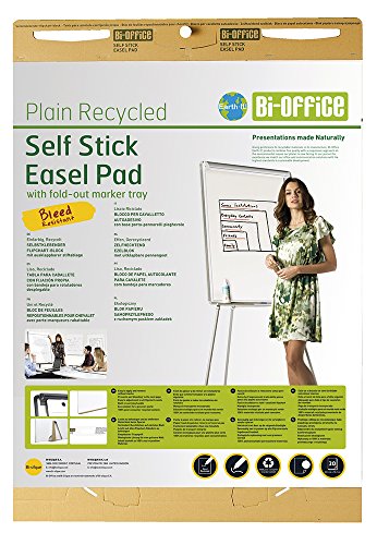 Bi-Office Earth - Bloc de Papier pour Paperboard, A1, 30 Feuilles Auto-Adhésives et Repositionnables, 80g/m², Lot de 2