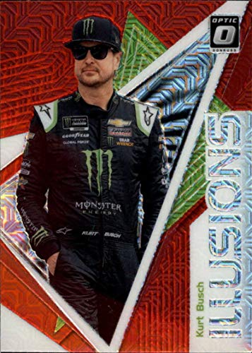 2020 Donruss Racing Optic Illusion Red Mojo Prizm #10 Kurt Busch Monster Energy/Chip Ganassi Racing/Chevrolet Official Panini America NASCAR Trading Card (Wrapper Redemption Exclusive)