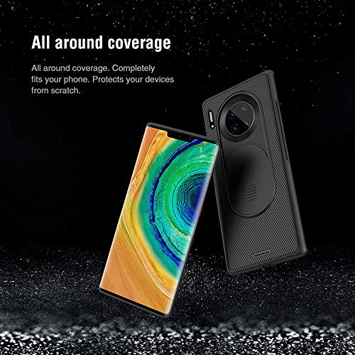 Image of Nillkin Polycarbonate Case for Huawei Mate 30 Pro /Mate 30 Pro 5G (6.53 inch Inch) Camshield Camera Close & Open Case Protect Black Color Pc Finish
