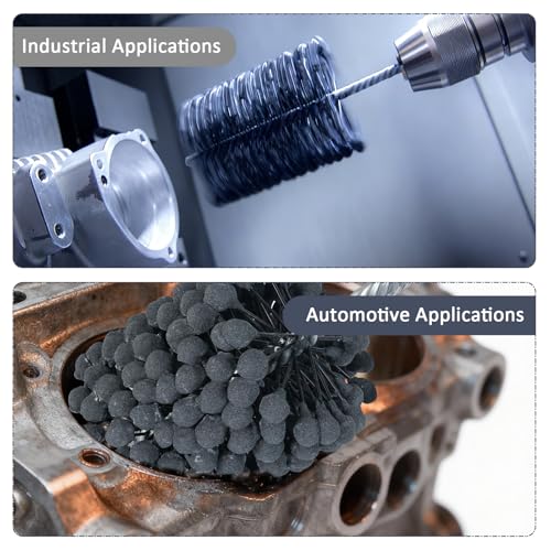 Image of Cylinder Hone, 180 Grit Silicon Carbide, 1 inch (25.4mm) Diameter Ball Hone | for Hole Diameters 15 /16 inch - 1 inch, Cylinder Engine Sanding Brush for Heavy Duty Deburring, Fast Cutting and Scratch Removal