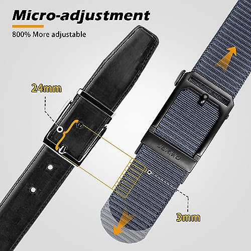 JUKMO Men's Ratchet Tactical Gun Belt, 1.5" Nylon Web Work Belt with Automatic Slide Buckle, Adjustable Trim to Fit3