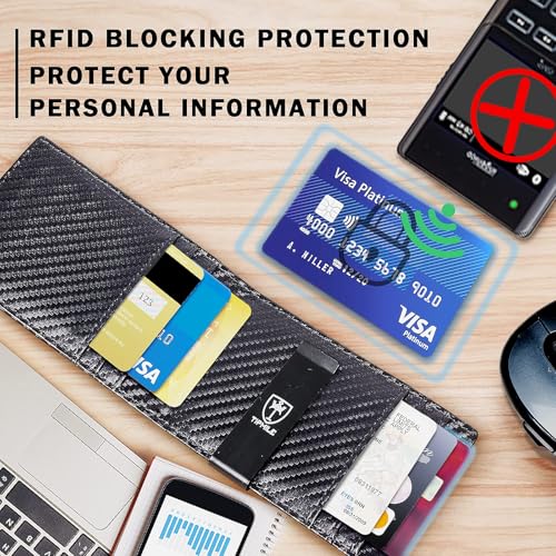 Image of Tipmile Money Clip Wallet for Men RFID Blocking Minimalist Slim Bifold Front Pocket Wallet