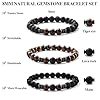 MILACOLATO Beaded Bracelets for Men 8MM Tigers Eye Mens Bracelet Matte Lava Rock Bracelet Adjustable Stretch Mens Bead Bracelets Father's Day Mens Jewellery Gifts #1