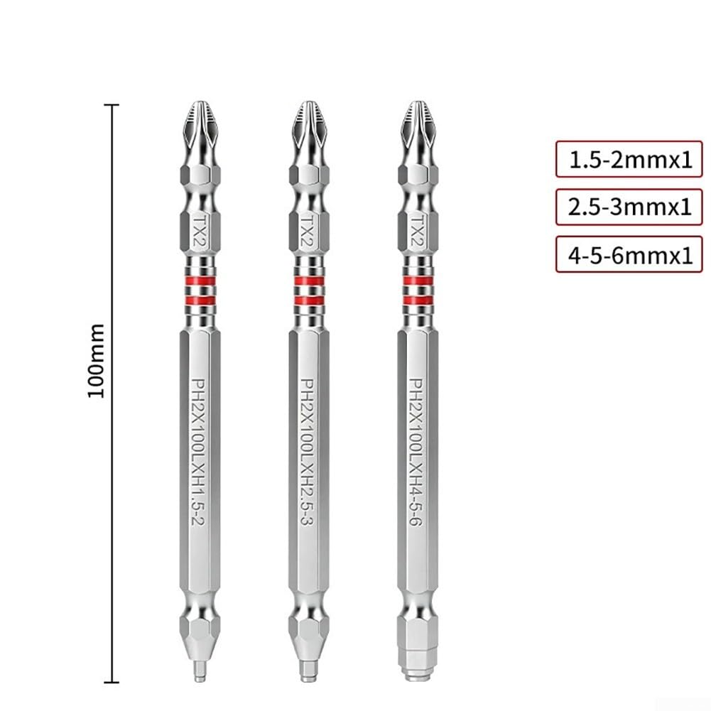 para puntas Destornillador Doble Cabeza 100mm Magnetizadas (3PCS 65mm)