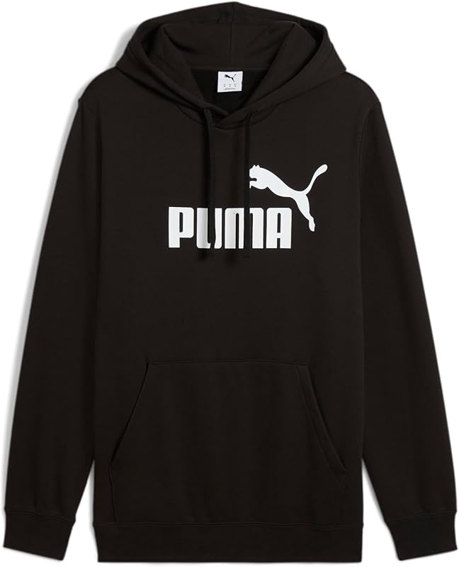 PUMA Men's Essentials Logo Fleece Hoodie (Available in Big & Tall), Puma Black SS25, X-Large
