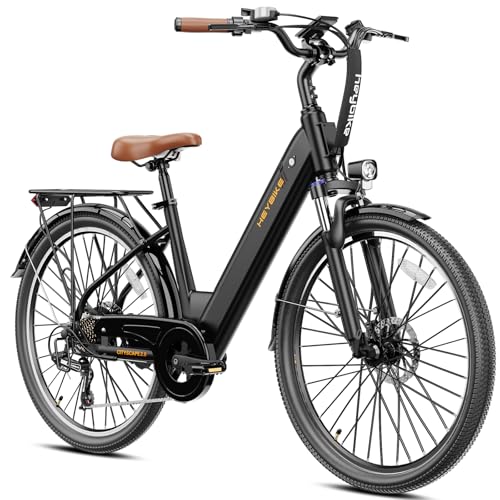 Heybike Cityscape 2.0 Electric Bike for Adults, Up to 50 Miles Range, 468Wh Removable Battery, UL Certified 26" E-Bike with 7-Speed & Front Suspension