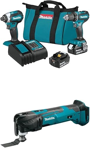 Makita XT281S 18V LXT 2-Pc. Kit combinado (3.0Ah) con multiherramienta inalámbrica Makita XMT03Z 18V LXT® de iones de litio, solo herramienta