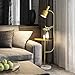 Hsyile Lighting KU300217 Contemporary Modern Creative Floor Lamp with a Table,Suitable for Living Room,Den,Office,Bedroom - E26 Base - Brushed Brass Finish
