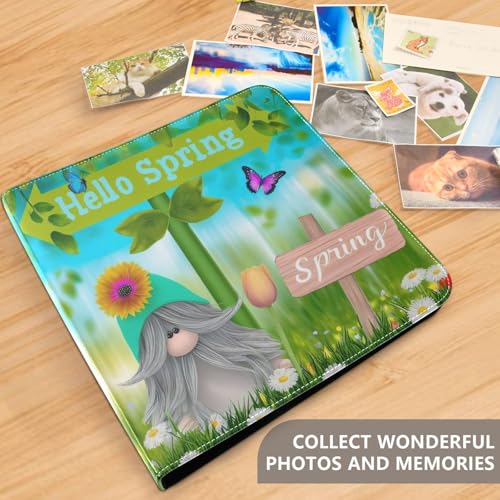 Álbum de fotos adhesivo DIY Scrapbook Album Primavera Gnomo Mariposa Flor 3 anillas 40 páginas 8x10 para recuerdos miniatura 5
