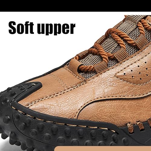 Cushygait Boots Vintage Leather Hiking Shoes, Cushygait Boots for Men, Wide Toe Box Breathable Hand-Sewn Outdoor Casual with Orthopedic Arch Support for Driving & Walking3