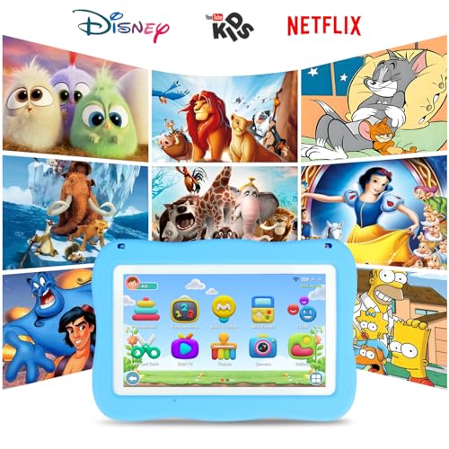 Kids Tablet 32GB Tablet for Kids 3-7 with Lots of Offline Content, Toddler Tablets 7 inch Kids Software Installed with Protective Case Wifi , Parental Control, Tablets for Toddlers Children Ages 3-12