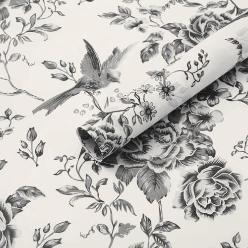 Consejos para Comprar Fabricación de papel - los preferidos. 48 Whaline - 60 hojas de papel de seda floral negro, papel de regalo decorativo para cumpleaños, baby shower, fiestas, manualidades, 14 x 20 pulgadas