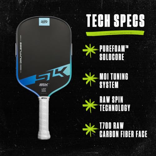 Selkirk Sport SLK Dauntless Pickleball Paddle | T700 Raw Carbon Fiber Pickleball Paddles | High Spin & Control with PureFoam Core | Elongated Blue - Thumbnail 5