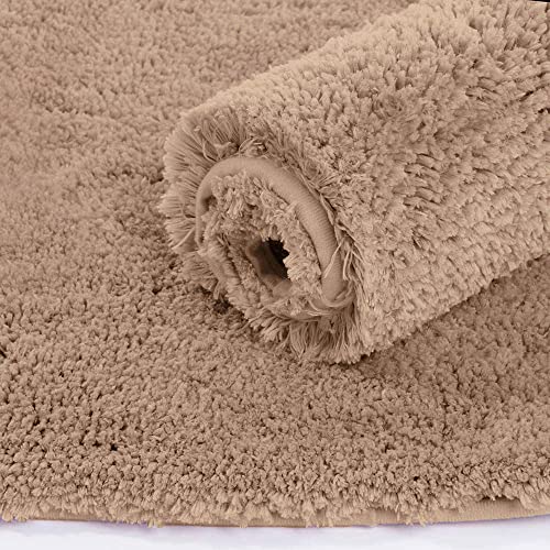 Image of LUXE HOME INTERNATIONAL Microfiber Rectangular Home Bath Mat Super Soft Non Slip Vegas Mats for Bathroom, Kitchen, Bedroom, and Door (60x90 Cm, Rust) Pack of 1
