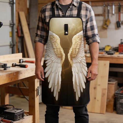 Delantal Angel Wing con Bolsillos Ajustable para Taller miniatura 5