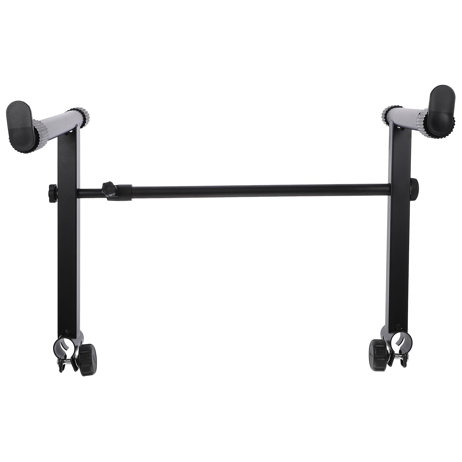 SOLUSTRE Support pour Clavier Double Noir en Fer Robuste Patins en Caoutchouc, Structure Lourde pour Piano et Orgue Électronique, Maison Scène