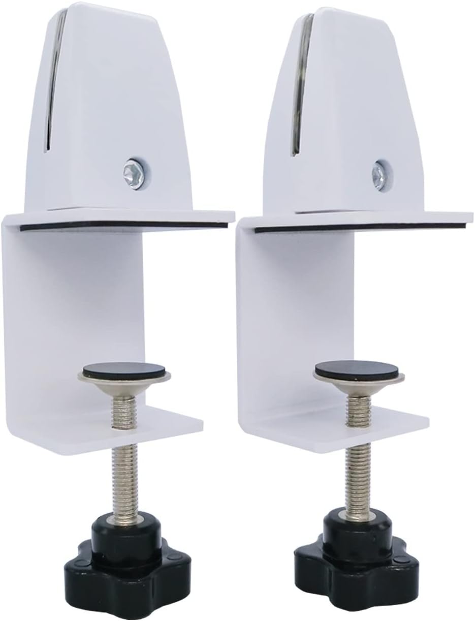 Sancake Com CL-01-2W Partition, Clamp Base Type, 2 Pieces, Adjustable, Fixing Brackets, Compatible with 0.1-0.2 inch (3-6 mm) Thickness, C-Shape