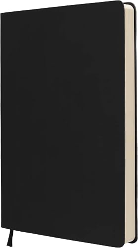 Cuaderno negro para el trabajo, cuadernos de 8 x 6 pulgadas para tomar notas y escribir, diario de negocios de tapa blanda y bloc de oficina sin