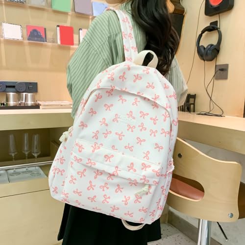 Coquette Bow Backpack - Kawaii Cute Backpack Aesthetic Daypack Bow Rucksack (A01 Pink)2