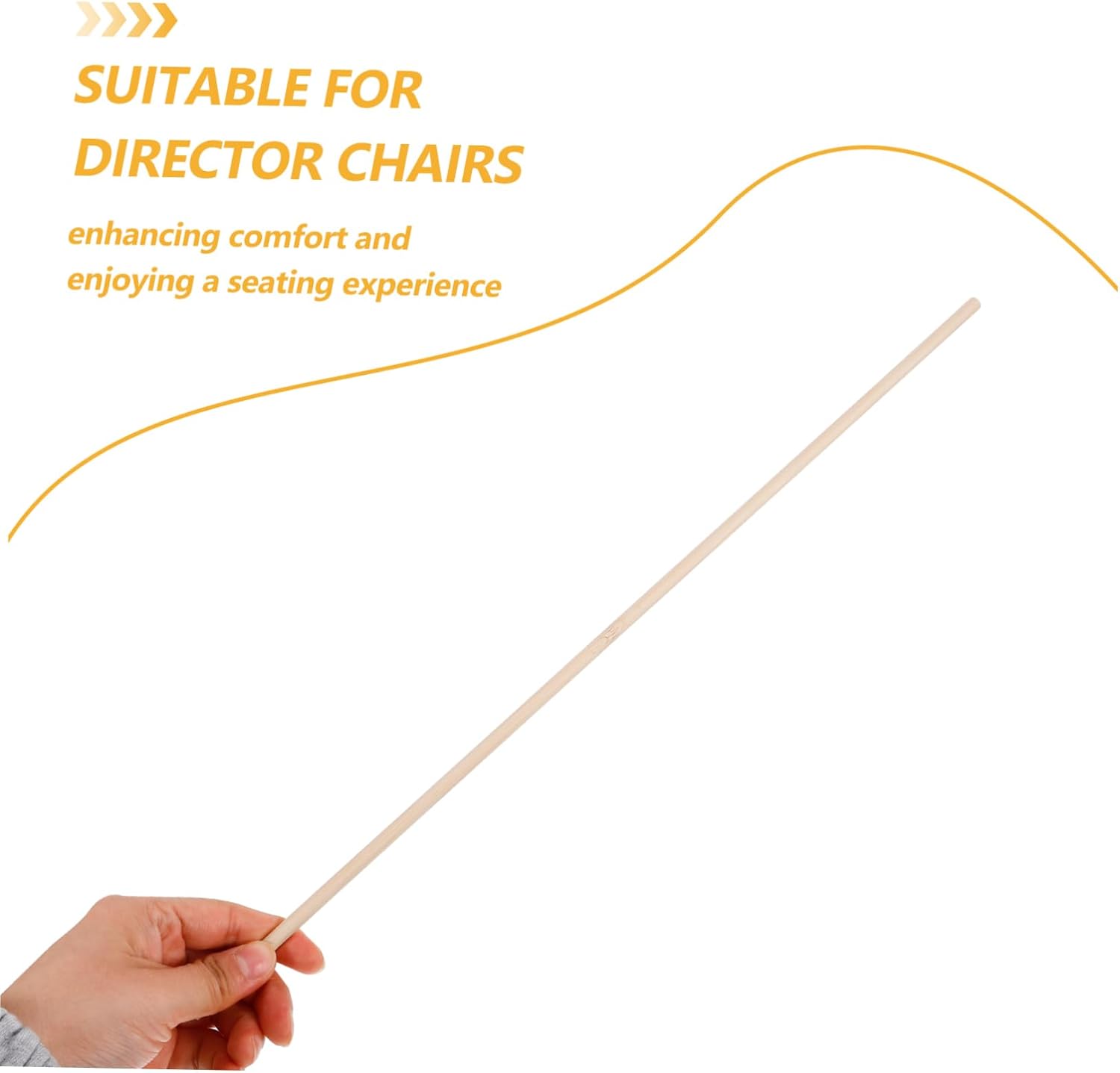 Levemolo 2pcs Bamboo Rod Director Chair Replacement Canvas Seat Support Stick for Chair Frame Accessories