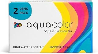AQUALENS CONTACT LENSES Aquacolor मासिक डिस्पोजेबल रंगीन लेंस 0 पावर के साथ - मसालेदार ग्रे - (2 लेंस/बॉक्स)