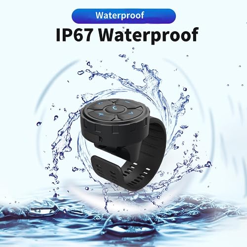 image for TECKEEN Motorcycle Steering Wheel Wireless Bluetooth Media Button Remo