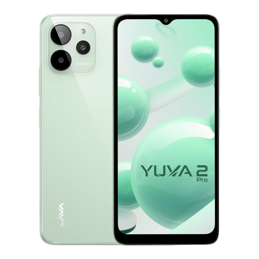 Lava Yuva 2 Pro (Glass Green, 4GB RAM, 64GB Storage)| 2.3 Ghz Octa