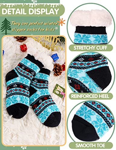 Image of MOGGEI Girls Slipper Fuzzy Socks Kids Boys Fluffy Fleece Lined Warm Plush Sherpa Winter Child Home Socks