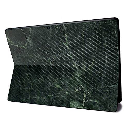 Image of MightySkins Carbon Fiber Skin for Microsoft Surface Pro X - Green Marble | Textured Carbon Fiber Finish | Easy to Apply, Remove, and Change Styles | Made in The USA