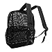Kavolet Heavy Duty Mesh Backpack Lightweight Large Capacity See Through Backpack for Swimming Beach Sports College Student (Black)