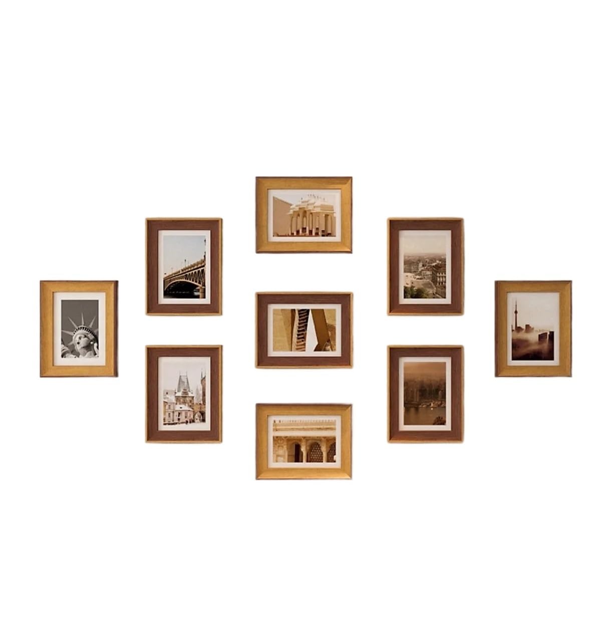 Juego de marcos de fotos Hermosa pared de fotos, marcos y álbumes, marco, boda Jiugongge simple moderna, combinación