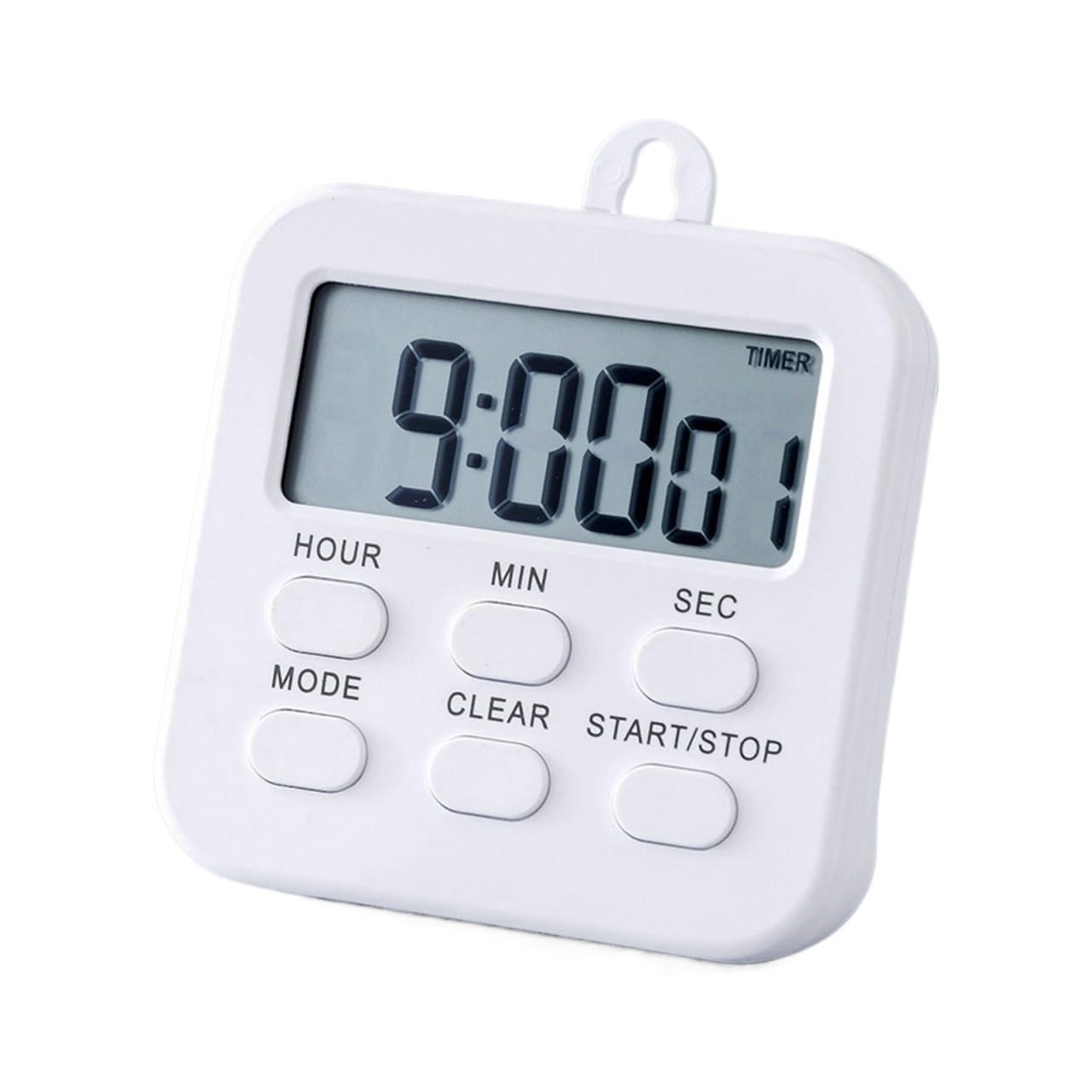 Minuterie de cuisine LED avec horloge alarme et compte à rebours magnétique sport