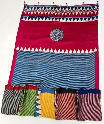 Image of SATIKA VASTRAM Modal Silk Ajrakh Saree Bandhani Design Crepe Printed Designer Pallu Attach Blouse Piece