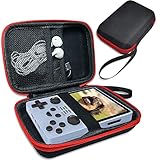 RAWECUD Hard Carrying Case for Powkiddy RGB20S and Miyoo Mini Plus Handheld Retro Game Console Accessories (Black)