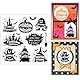 GLOBLELAND Deutsch Halloween Text Transparente Silikonstempel Halloween Kürbis Klare Stamps Ecke Silikonstempel Für Kartengestaltung DIY Prägung Journaling