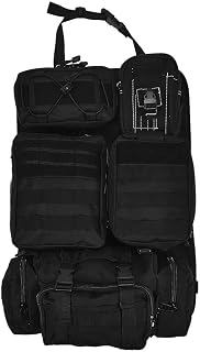 JSCARLIFE Universal Tactical Car Seat Rear Organizer, Hanging Vehicle Protection Organizers with 5 Detachable Front Seat Pockets Rear Seat for Car Truck Vehicle (Black)