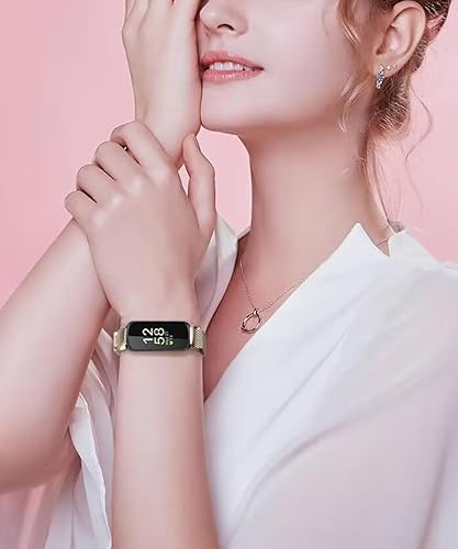 Miniatura 6 de Correa de metal compatible con Fitbit Inspire 3 e Inspire 2, correa de malla de acero inoxidable transpirable, correa de repuesto magnética