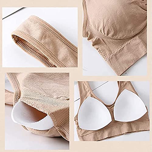 Breathable Cool Lift Up Air Bra, Tourmaline Shaping Wireless Silky Bra, Comfort Sports Bras (Blue,Sm