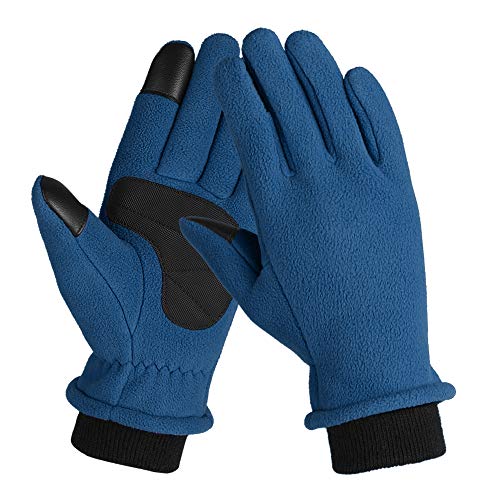 Cigooxm Luvas de tela de toque de inverno de lã polar térmica para patinação de motociclismo em equi