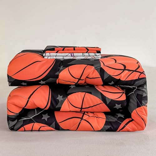 Image of Tailor Shop 4 Pieces Toddler Bedding Basketball Toddler Comforter for Boys Bed in A Bag Includes Quilted Comforter Fitted Sheet Top Sheet and Pillow Case