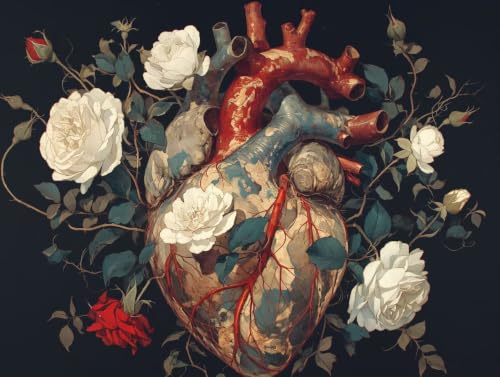 Pintura por números adultos para combatir el estrés con lienzo de corazón Xeoyenle 50x70