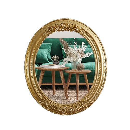 Hzxcuim Oval Resin Vintage Mirror, Wall Mounted Decorative Mirror for