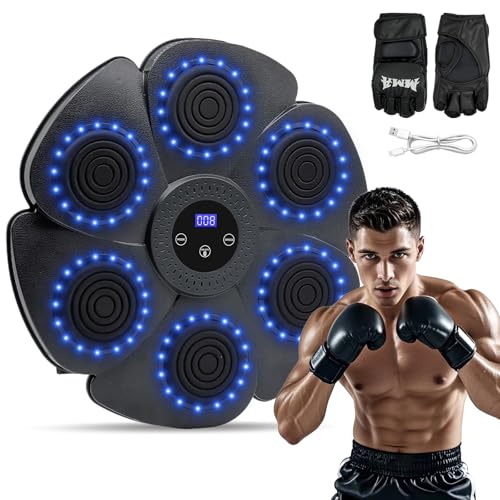 Togieeii Boxing Machine?Smart Bluetooth Music Boxing Machine with LED Screen and Boxing Gloves?for Adults and Kids use in Home or Gym